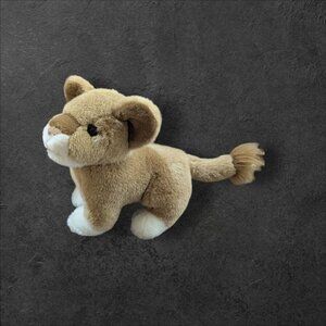 Vintage Fiesta Tan & White Plush Lion Cub Stuffed Animal 10.5" Realistic   toy